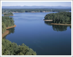 View of Lake Keowee looking North to the Blue Ridge
